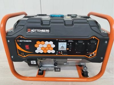 Huttenberg 3.3KW benzine aggregaat op wielen.