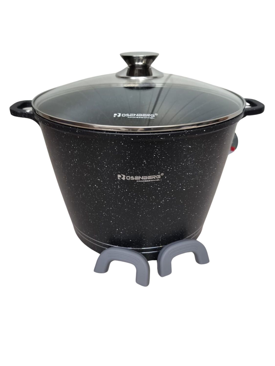 Rosenberg Soeppan Inductie - Ø 28 cm / 10.5 Liter Braadpan - Kookpan Met Glazen Deksel - Pan Voor Alle Warmtebronnen - Antiaanbaklaag - Zwart