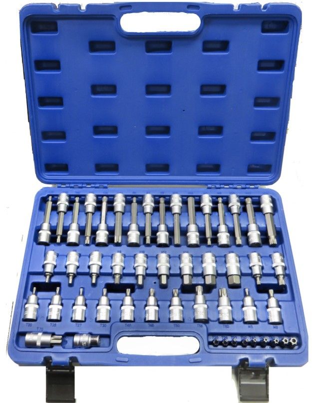 49-dlg. Bit doppenset, 1/2&quot; inbus, torx, veeltand CRV + S2