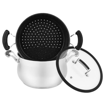 Rosenberg 24 cm roestvrijstalen couscoussier couscous pan met marmeren binnenkant RB-H138