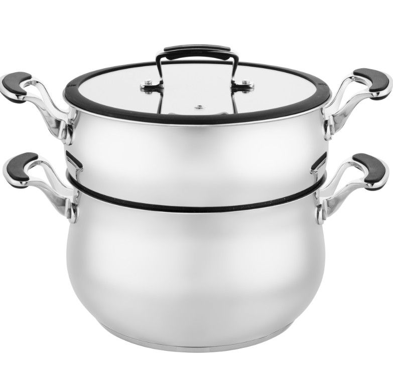 Rosenberg 24 cm roestvrijstalen couscoussier couscous pan met marmeren binnenkant RB-H138