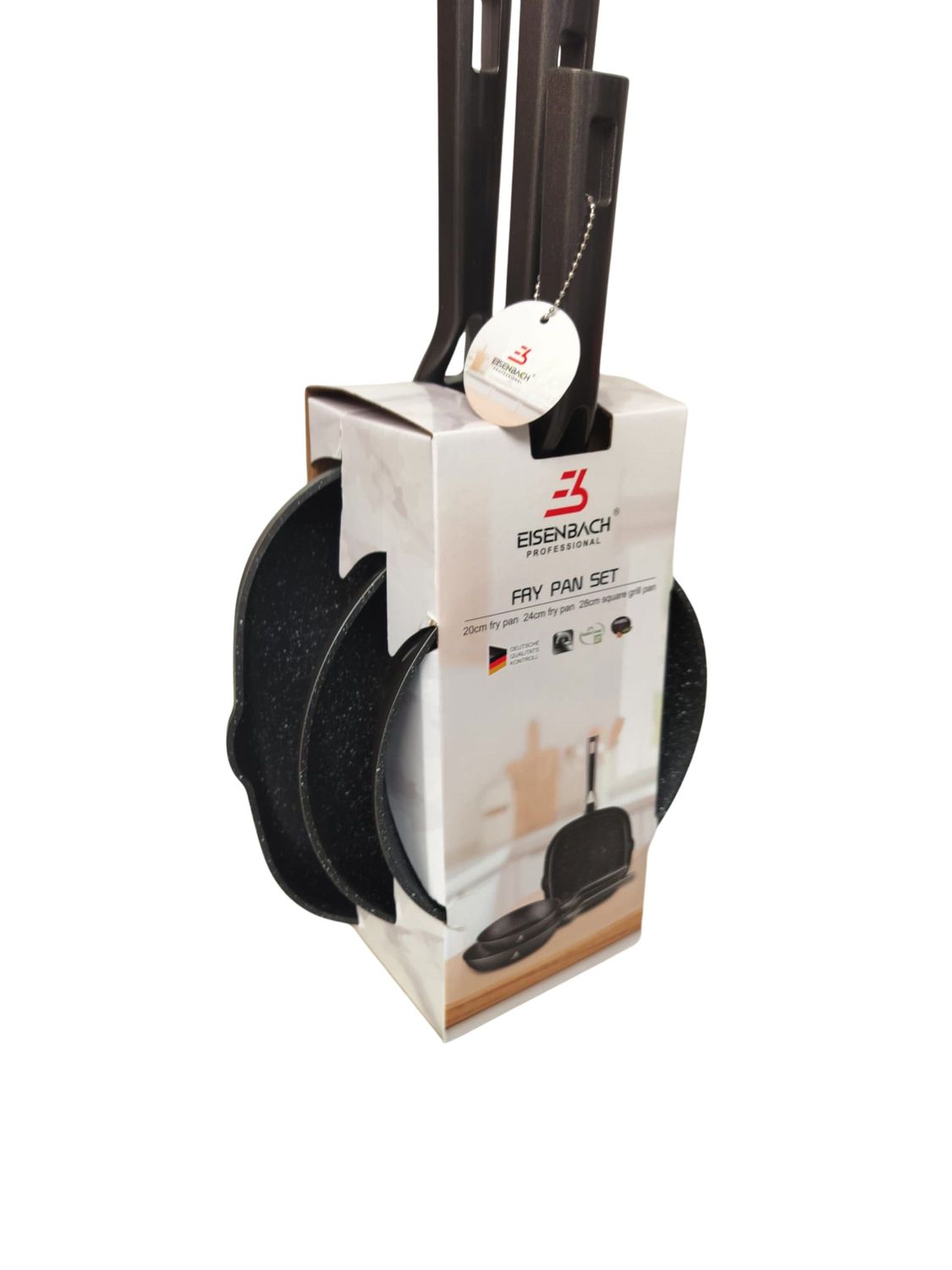 Eisenbach koekenpannenset 2x braadpan 20-24 cm - 1 grilpan 28 cm ,alle warmtebronnen.