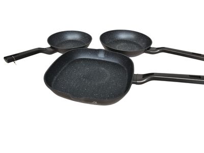 Eisenbach koekenpannenset 2x braadpan 20-24 cm - 1 grilpan 28 cm ,alle warmtebronnen.