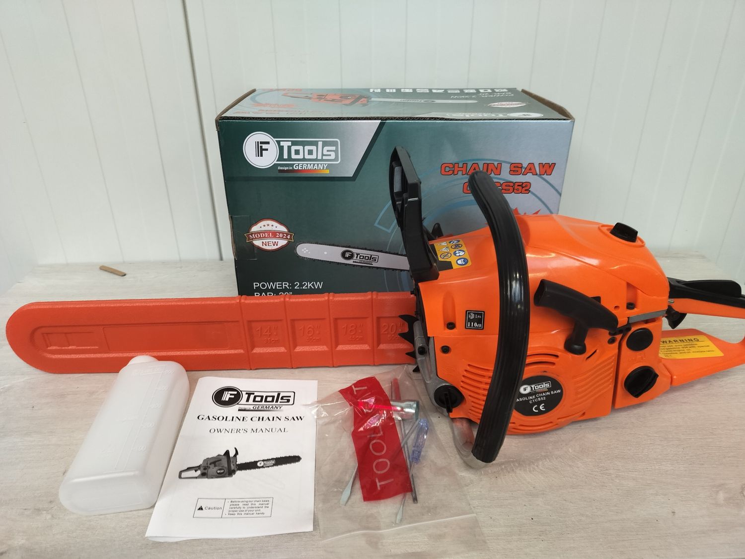 F-tools Kettingzaag 2-takt 52cc 50 CM, nieuw!!!