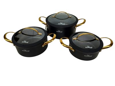 Exelence pannenset 6 delig 18-20-24 cm. Alle warmtebronnen. Gesmeed aluminium. Antiaambaklaag.