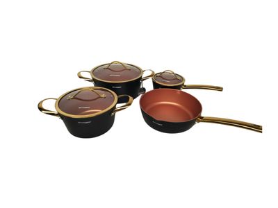 Rosenberg luxe pannenset 7 delige - zwart -inductie.