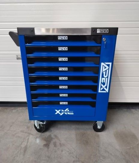Apex gereedschapswagen 8 lades -8 gevuld krachtdoppen etc.