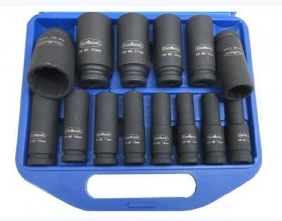 Stahlkaiser Doppenset kracht 1/2'' 14 dlg Twaalfkant.