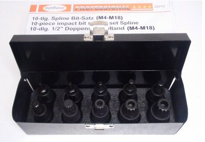 StahlKaiser veeltand spline kracht doppenset 1/2" 10 delig.