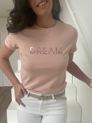 Lichtroze t-shirt 'Dream'