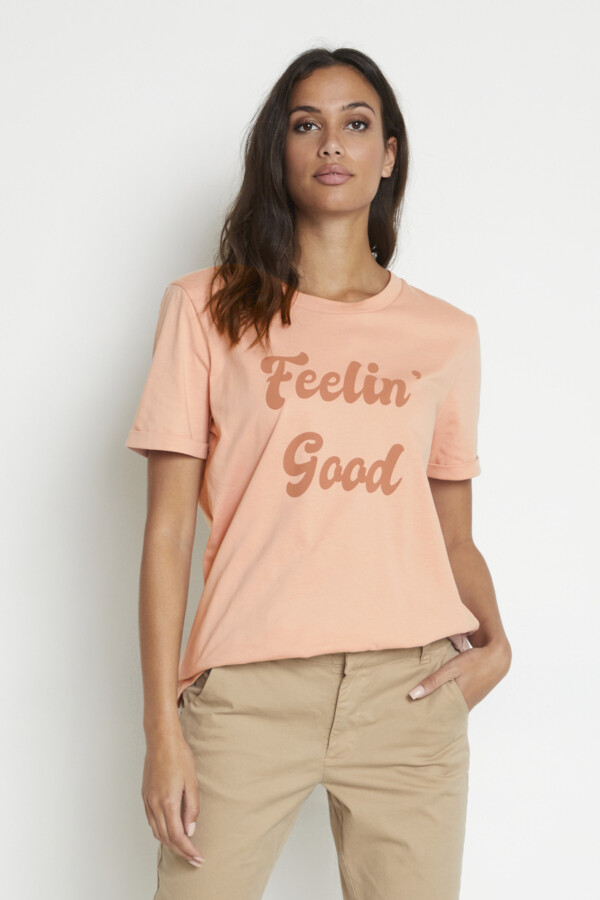 Roze T-shirt 'feelin' good'