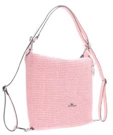 EXILIS 2225 Schoudertas uit leder en Raffia