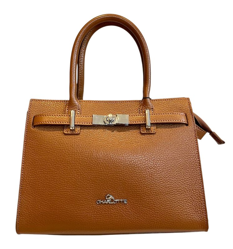 Purpurea 0596 Handtas Kelly Model met schouderriem Natuurleer
