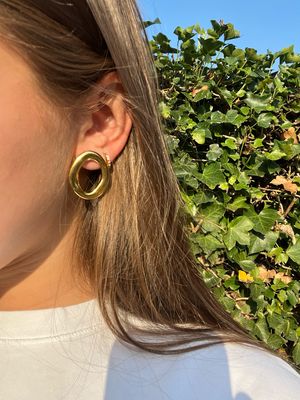 Open oval oorbellen rond