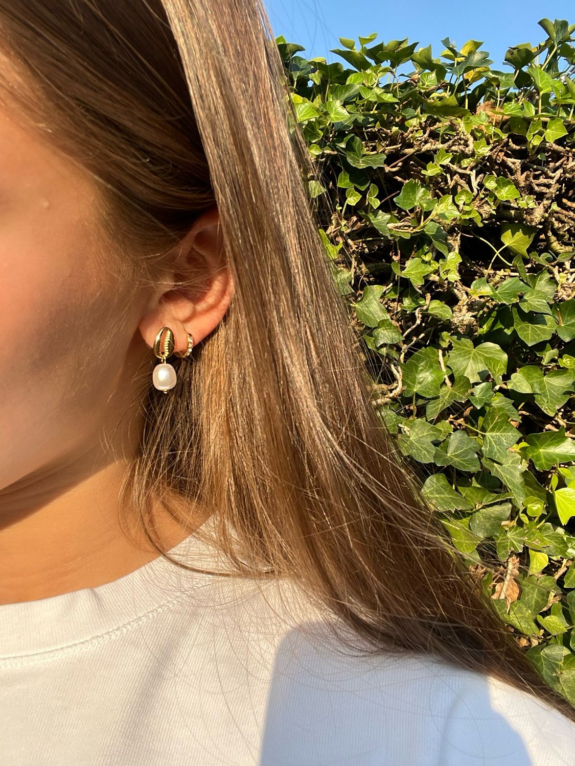Shell pearls oorbellen
