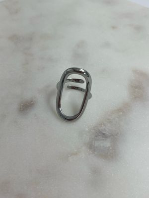 Open Oval ring Zilver