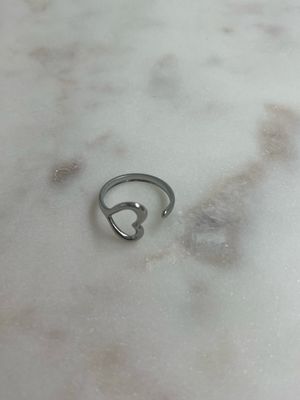 Heart Swirl Ring Zilver