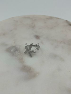 Double Sea Star Ring Zilver