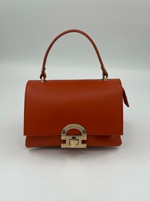Press 8804 Mini Bag uit kalfsleder- Papaya
