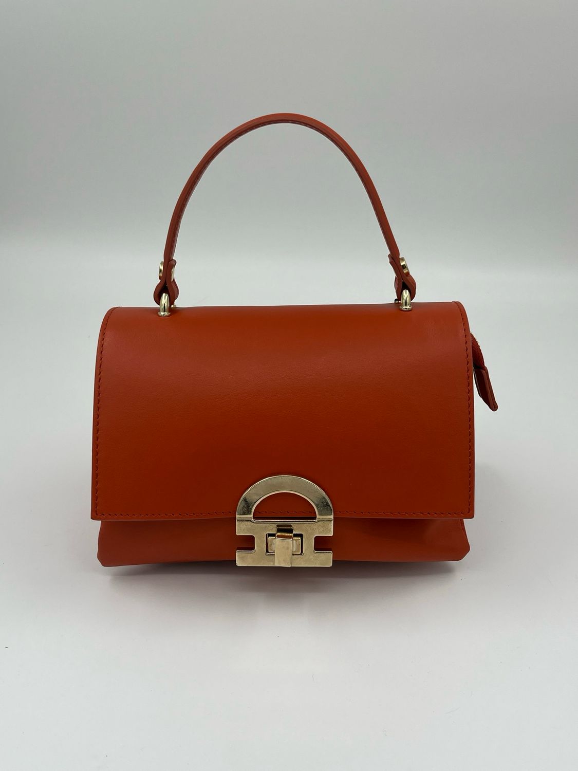 Press 8804 Mini Bag uit kalfsleder- Papaya
