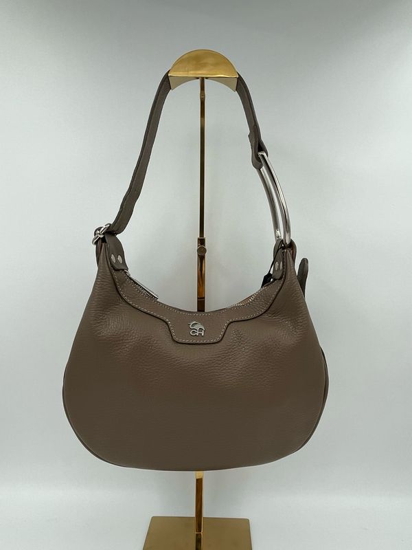 Purpurea 0707 Moderne Kleine Handtas uit Kalfleder - Taupe