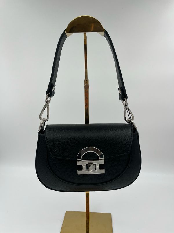 Purp 0645 Moderne Handtas uit Kalfleder - Zwart