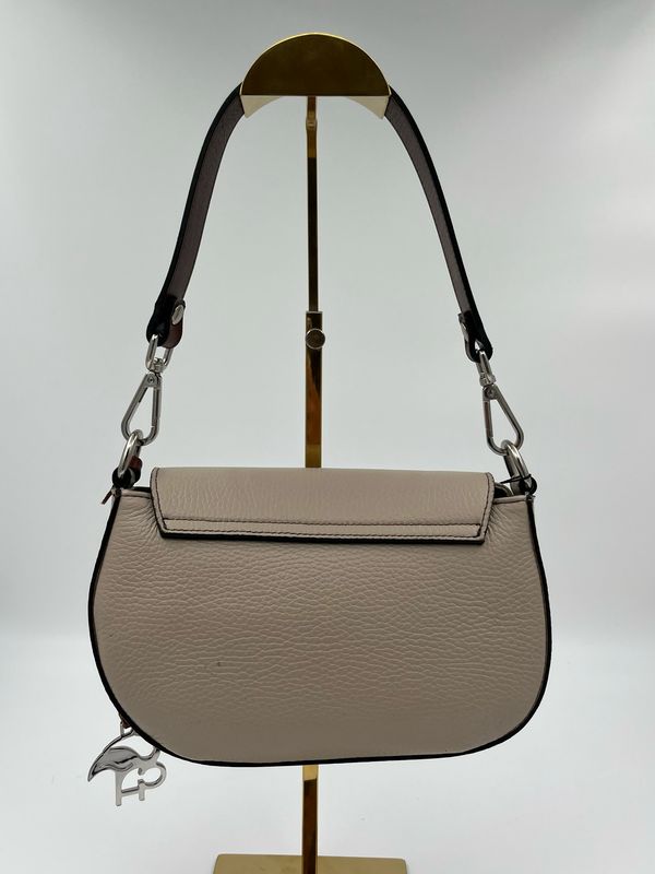 Lago 3783 Moderne Handtas uit Kalfleder - Beige x Bruin