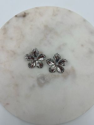 Flora Oorbellen Dubbel Zilver