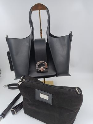 Handtas Prestige 2421 Zwart met zilverkleurige details