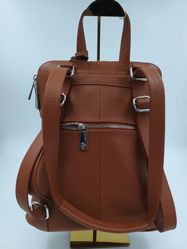 Rugzak / Handtas in natuurkleur kalfsleder