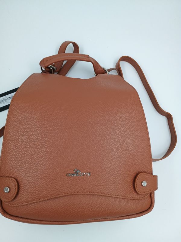 Rugzak / Schoudertas in natuurkleur kalfsleder