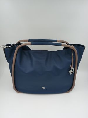 Max Mara Stijl Handtas in Blauw Kalfsleder