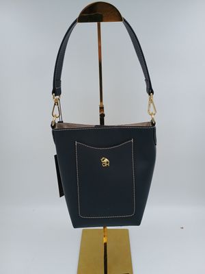Klassevolle handtas in fijn blauw kalfsleder