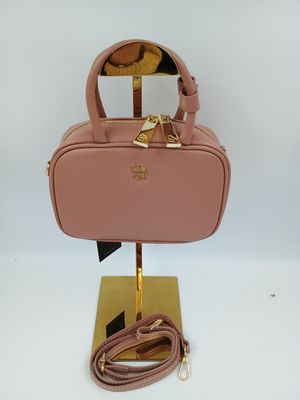 Klasvolle minibag handtas in fijn mokka kalfsleder