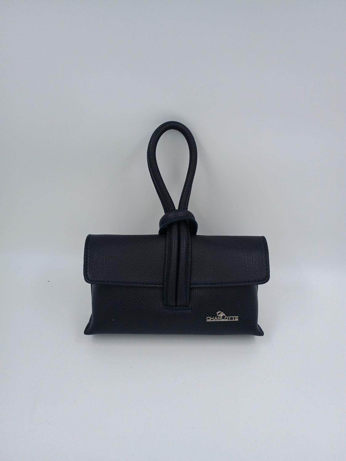 Originele Minibag Clutch in blauw kalfsleder