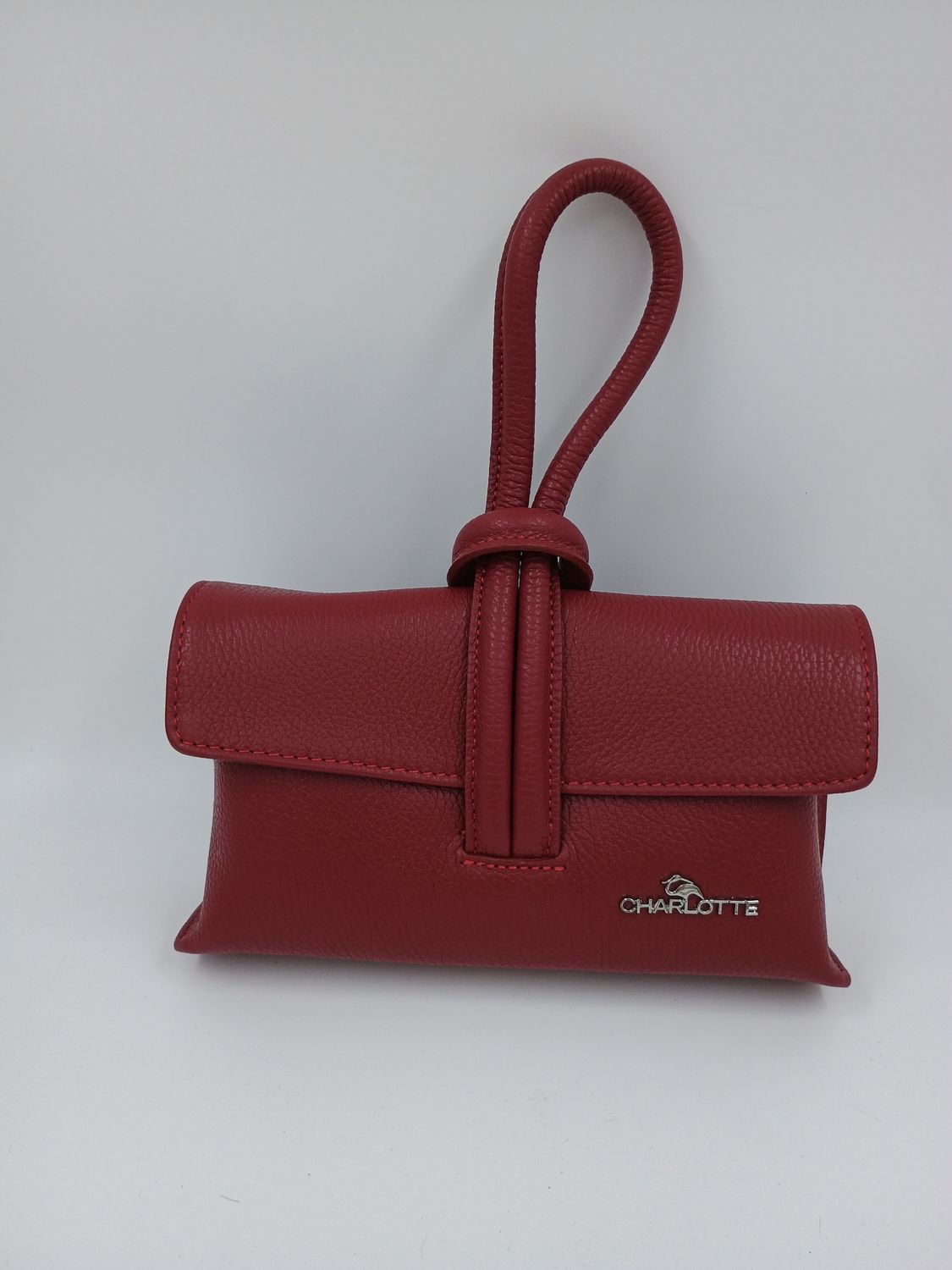 Originele Minibag Clutch in robijnrood kalfsleder