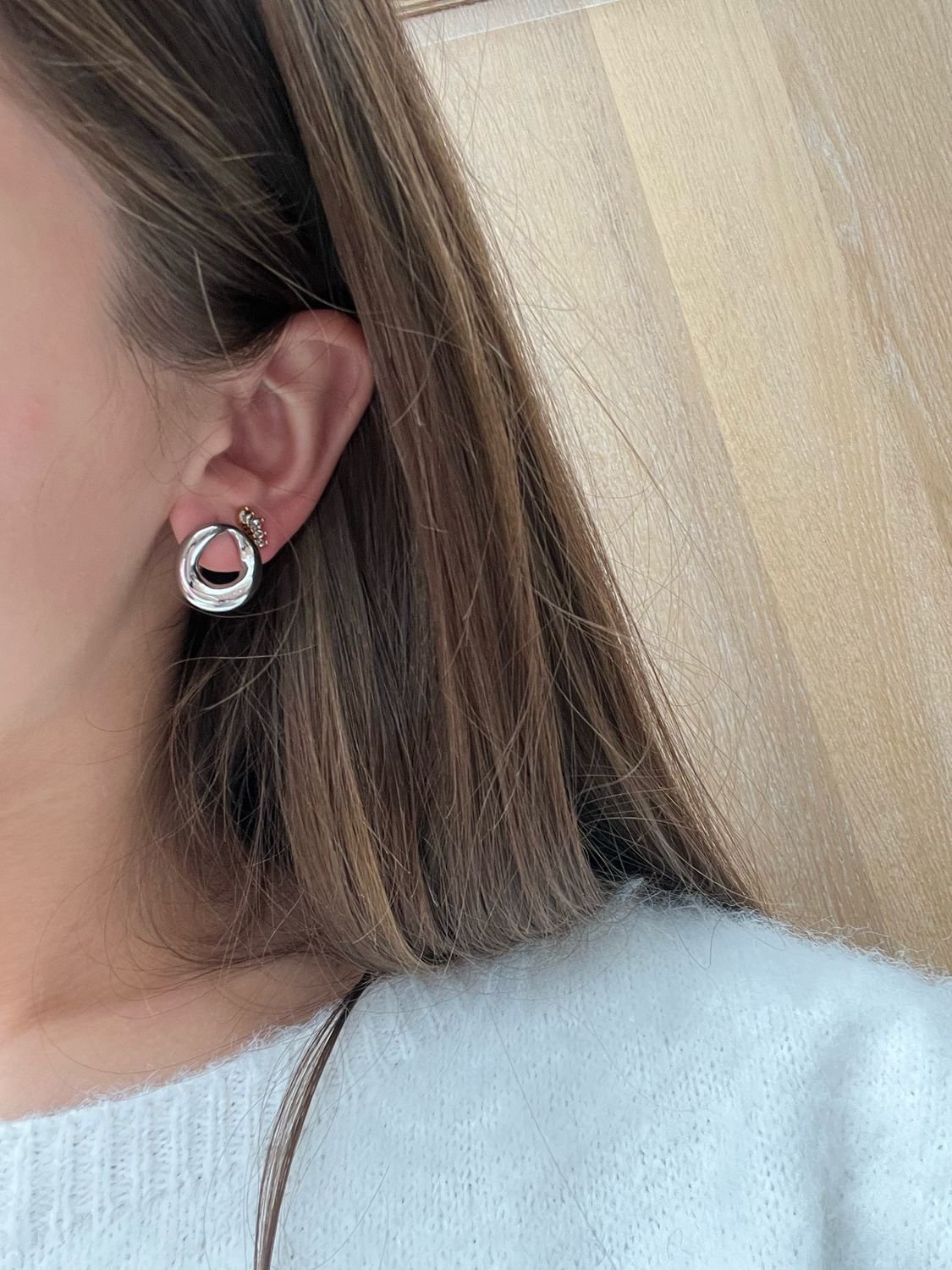 Oorbel Round Twist Oorbellen Zilver