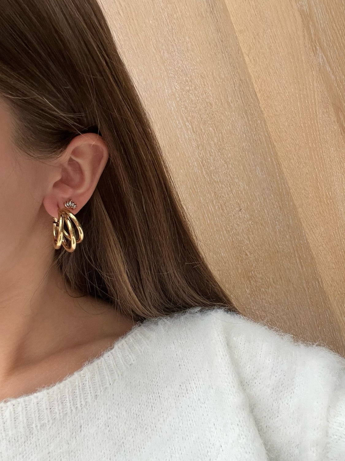 Triple Round Oorbellen