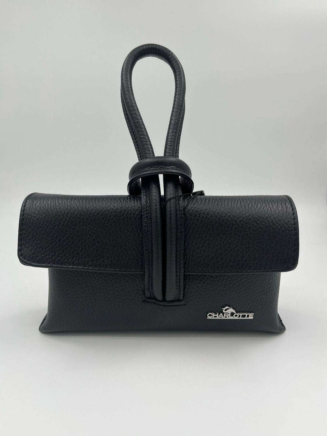 Minibag Clutch in Zwart kalfsleder