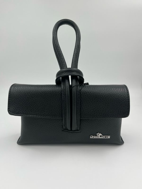 Minibag Clutch in Zwart kalfsleder