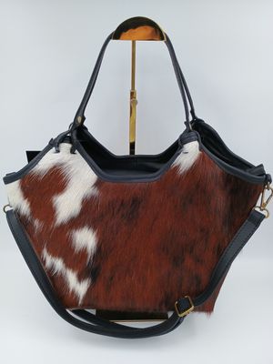 Stijlvolle leder handtas in koehuid