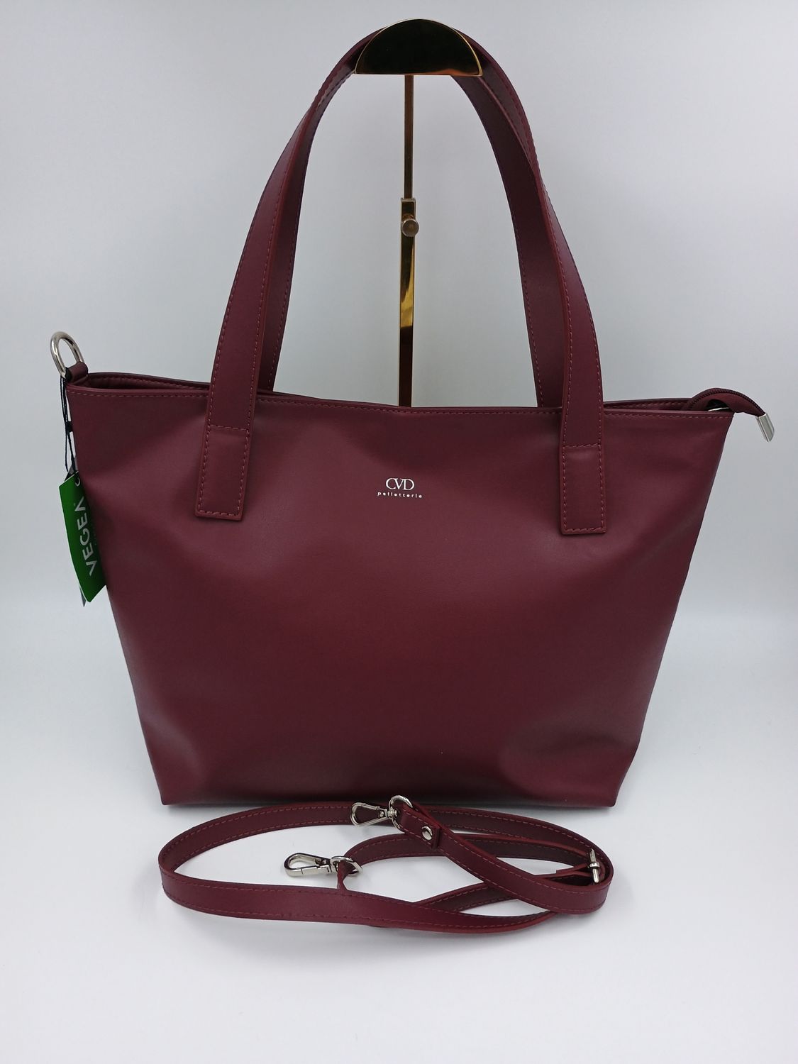 Innovatieve VEGAN leder handtas in modern Bordeaux