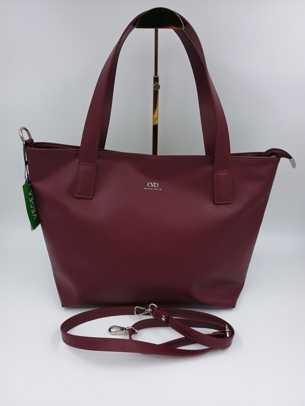 Innovatieve VEGAN leder handtas in modern Bordeaux