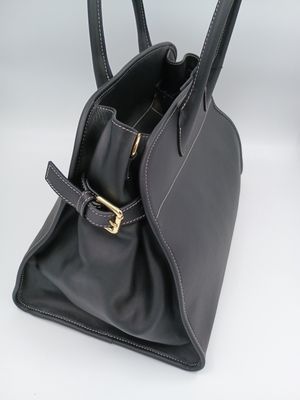 classy elite handtas in fijn zwart kalfsleder