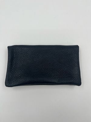 Donkerblauwe medium portemonnee in leder