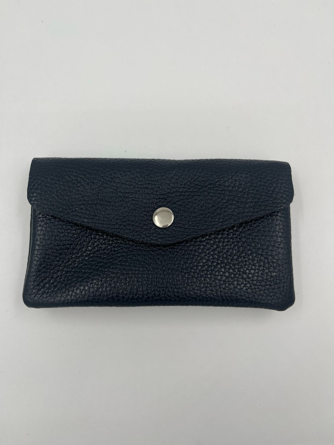 Donkerblauwe medium portemonnee in leder