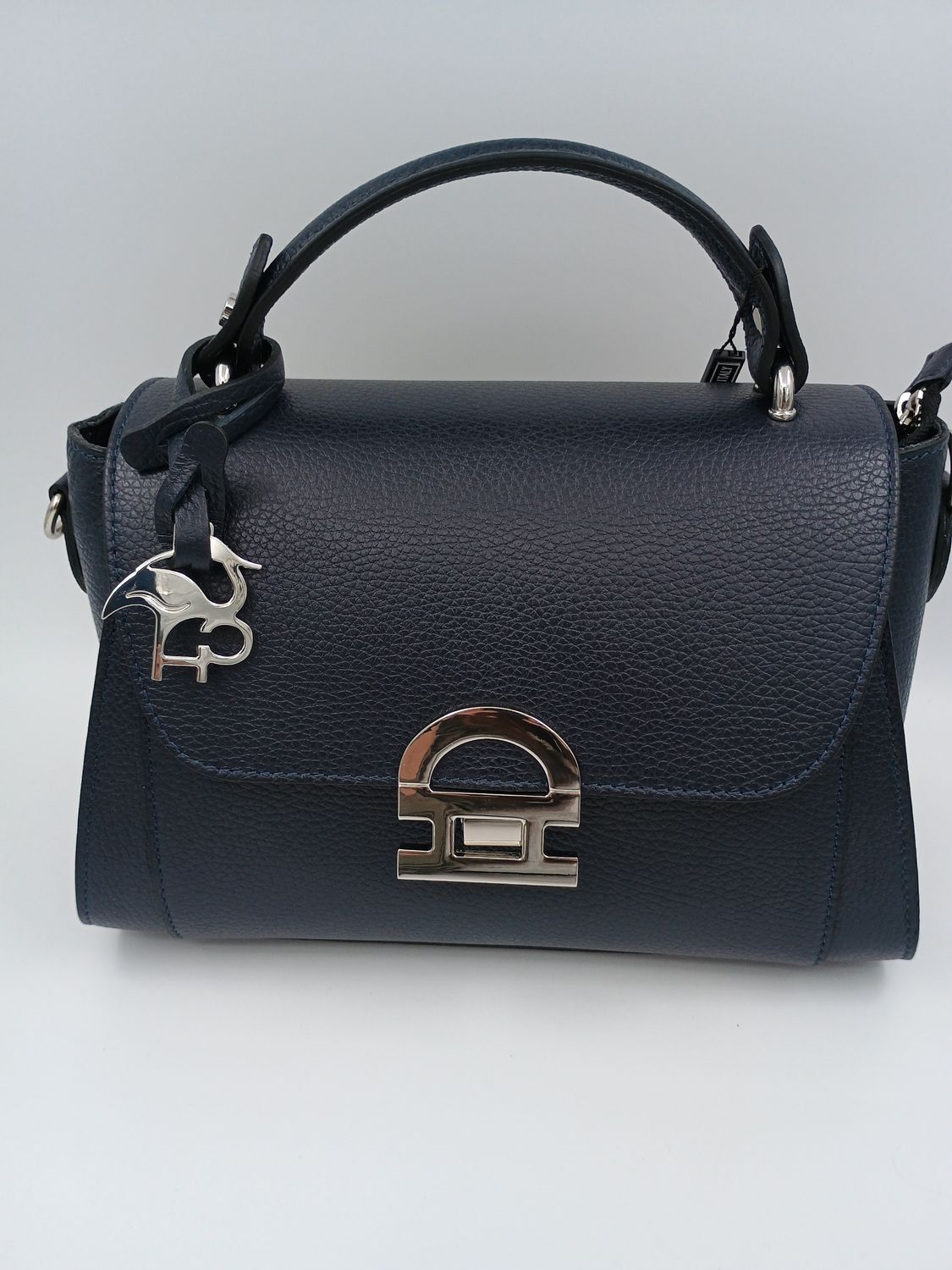 Stijlvolle handtas model Lazise in blauw kalfsleder