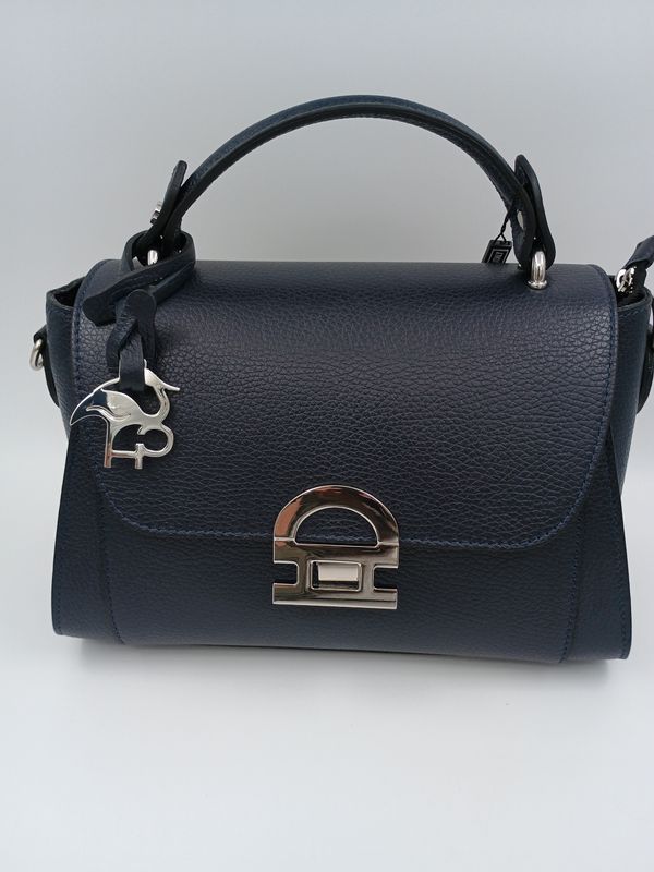 Stijlvolle handtas model Lazise in blauw kalfsleder