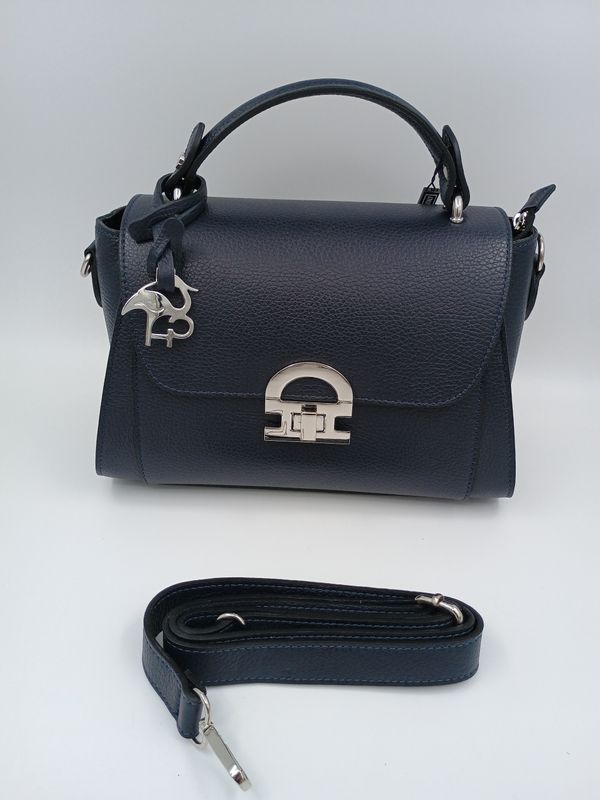 Stijlvolle handtas model Lazise in blauw kalfsleder