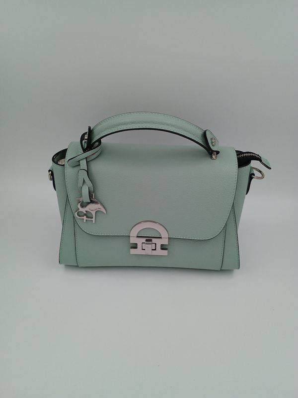 Stijlvolle handtas model Lazise  in luchtblauw kalfsleder